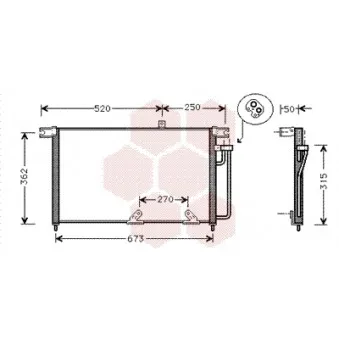 Condenseur, climatisation VAN WEZEL 81005033