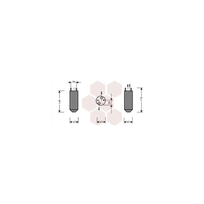 Filtre déshydratant, climatisation VAN WEZEL 8100D022