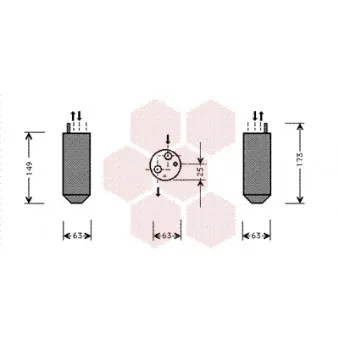Filtre déshydratant, climatisation VAN WEZEL 8100D029