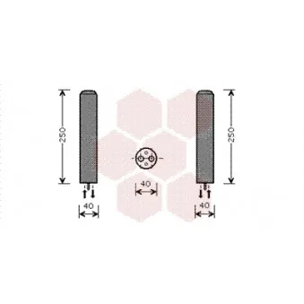 Filtre déshydratant, climatisation VAN WEZEL 8100D050