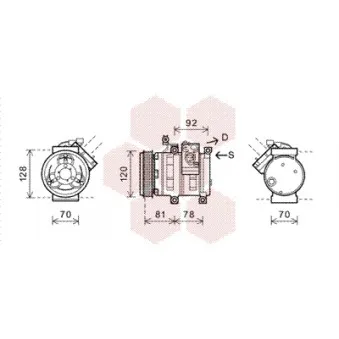 Compresseur, climatisation VAN WEZEL 8100K099