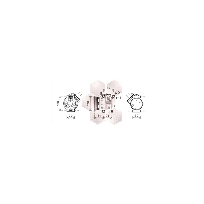 Compresseur, climatisation VAN WEZEL 8100K099
