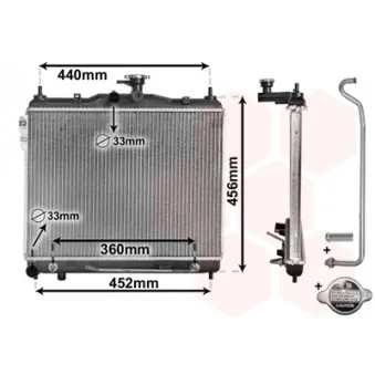 Radiateur, refroidissement du moteur VAN WEZEL 82002102