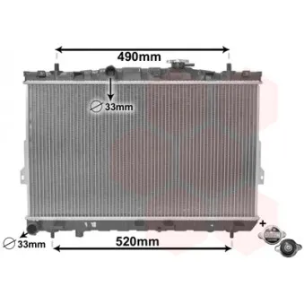 Radiateur, refroidissement du moteur VAN WEZEL 82002104