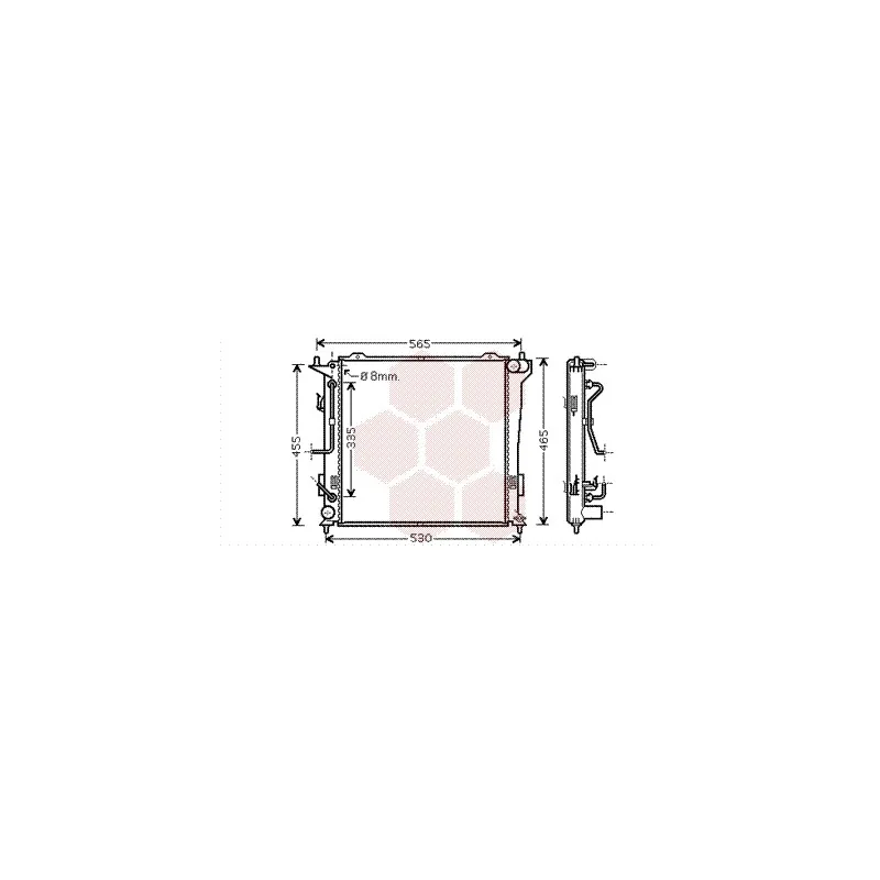 Radiateur, refroidissement du moteur VAN WEZEL 82002182