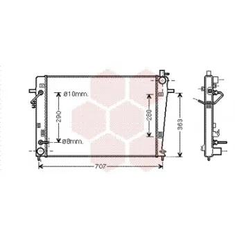 Radiateur, refroidissement du moteur VAN WEZEL 82002203