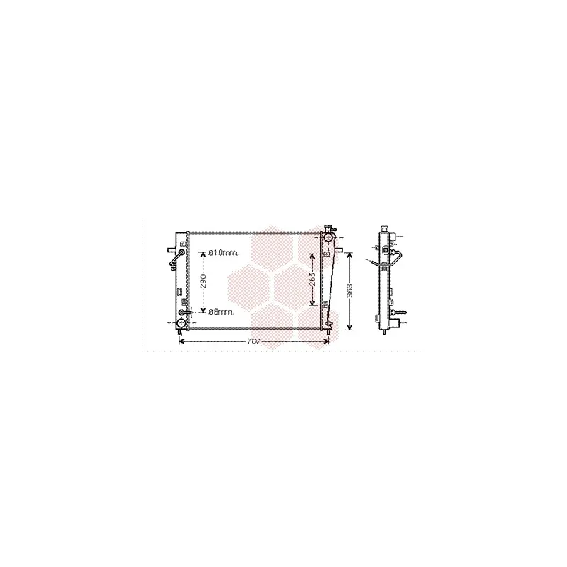 Radiateur, refroidissement du moteur VAN WEZEL 82002247