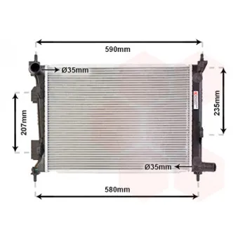 Radiateur, refroidissement du moteur VAN WEZEL 82002277