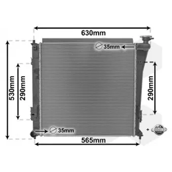 Radiateur, refroidissement du moteur VAN WEZEL 82002303