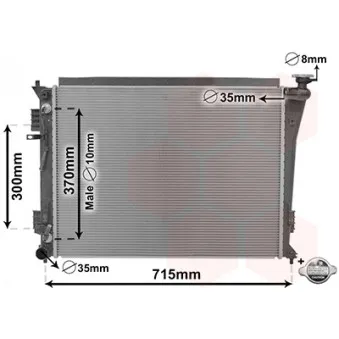 Radiateur, refroidissement du moteur VAN WEZEL 82002306