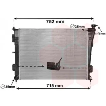 Radiateur, refroidissement du moteur VAN WEZEL 82002379
