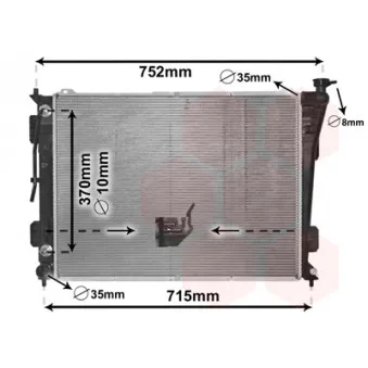 Radiateur, refroidissement du moteur VAN WEZEL 82002423