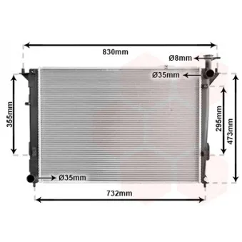 Radiateur, refroidissement du moteur VAN WEZEL 82002447