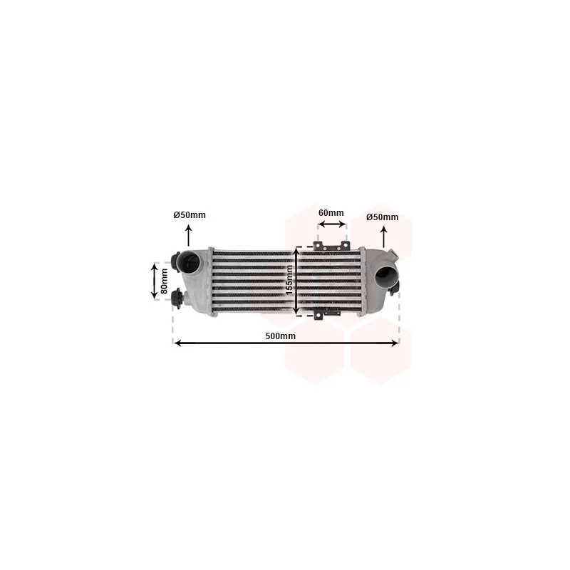 Intercooler, échangeur VAN WEZEL 82004227