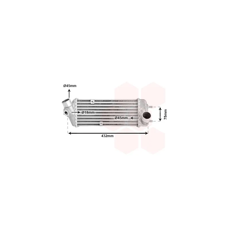 Intercooler, échangeur VAN WEZEL 82004235