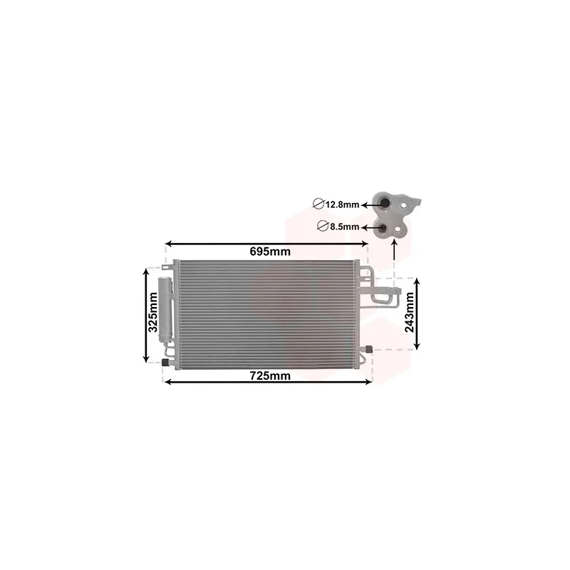Condenseur, climatisation VAN WEZEL 82005156