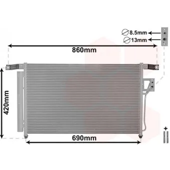 Condenseur, climatisation VAN WEZEL 82005175