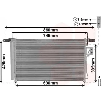 Condenseur, climatisation VAN WEZEL 82005176