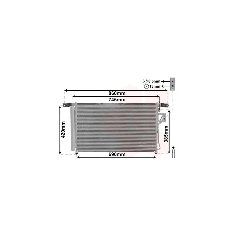 Condenseur, climatisation VAN WEZEL 82005176