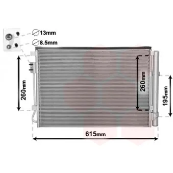 Condenseur, climatisation VAN WEZEL 82005207