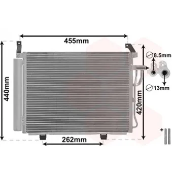 Condenseur, climatisation VAN WEZEL 82005245