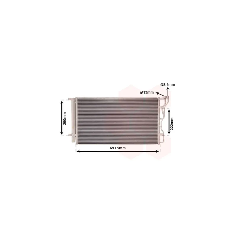 Condenseur, climatisation VAN WEZEL 82005298