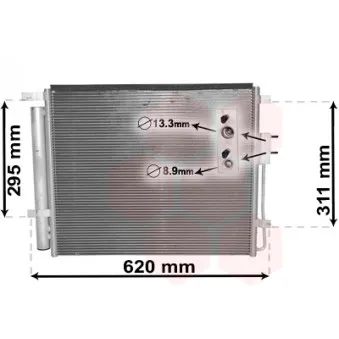Condenseur, climatisation VAN WEZEL 82005343