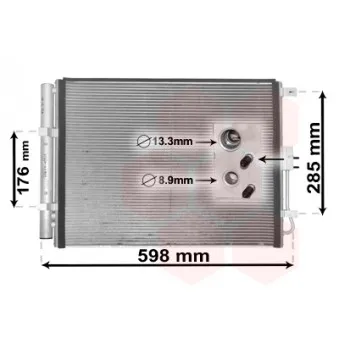Condenseur, climatisation VAN WEZEL 82005373