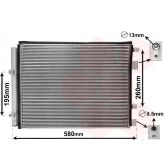 Condenseur, climatisation VAN WEZEL 82005396