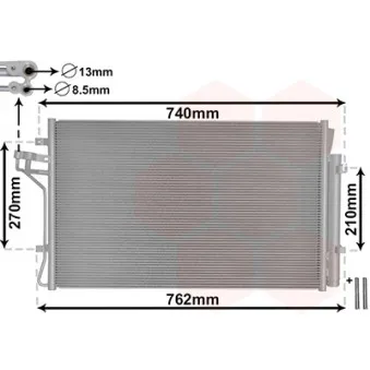 Condenseur, climatisation VAN WEZEL 82005432