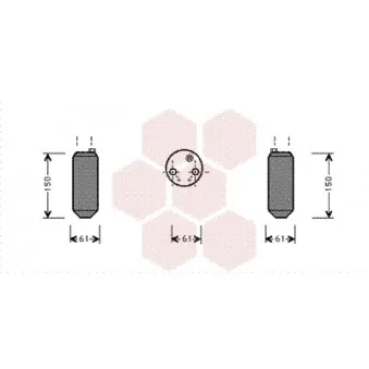 Filtre déshydratant, climatisation VAN WEZEL 8200D001