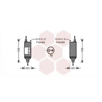 Filtre déshydratant, climatisation VAN WEZEL 8200D128