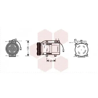 Compresseur, climatisation VAN WEZEL 8200K063