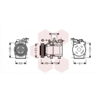 Compresseur, climatisation VAN WEZEL 8200K138