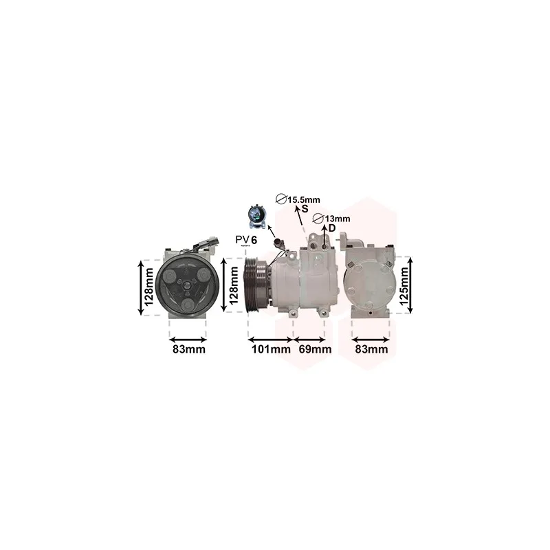 Compresseur, climatisation VAN WEZEL 8200K159