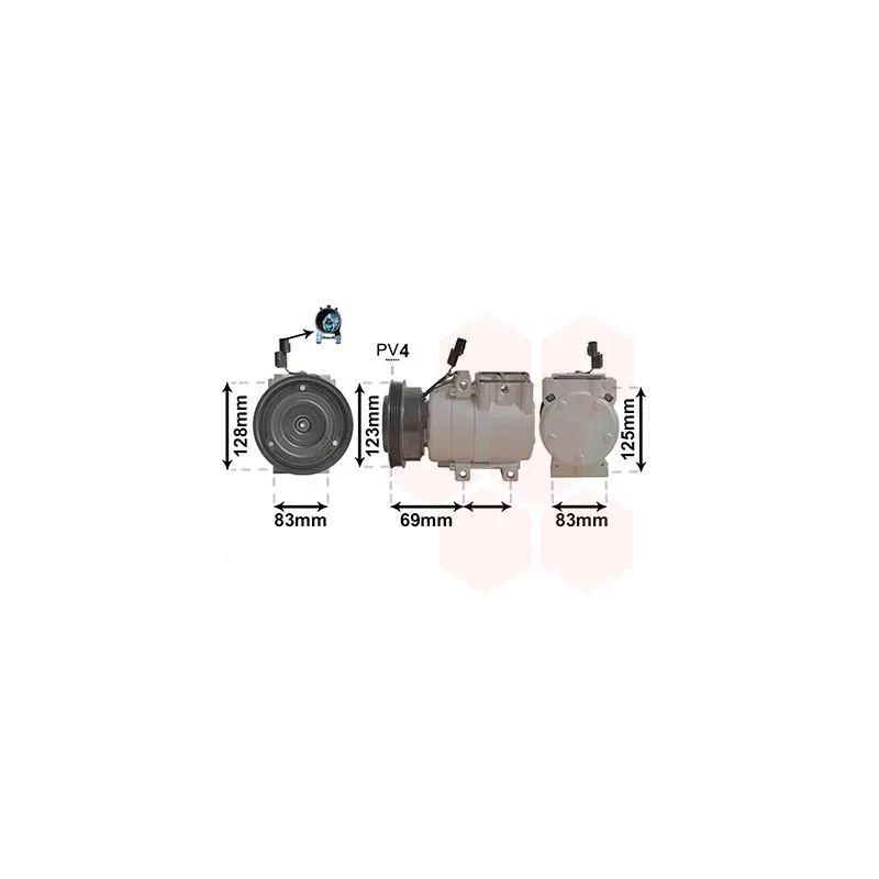 Compresseur, climatisation VAN WEZEL 8200K198