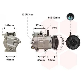 Compresseur, climatisation VAN WEZEL 8200K215