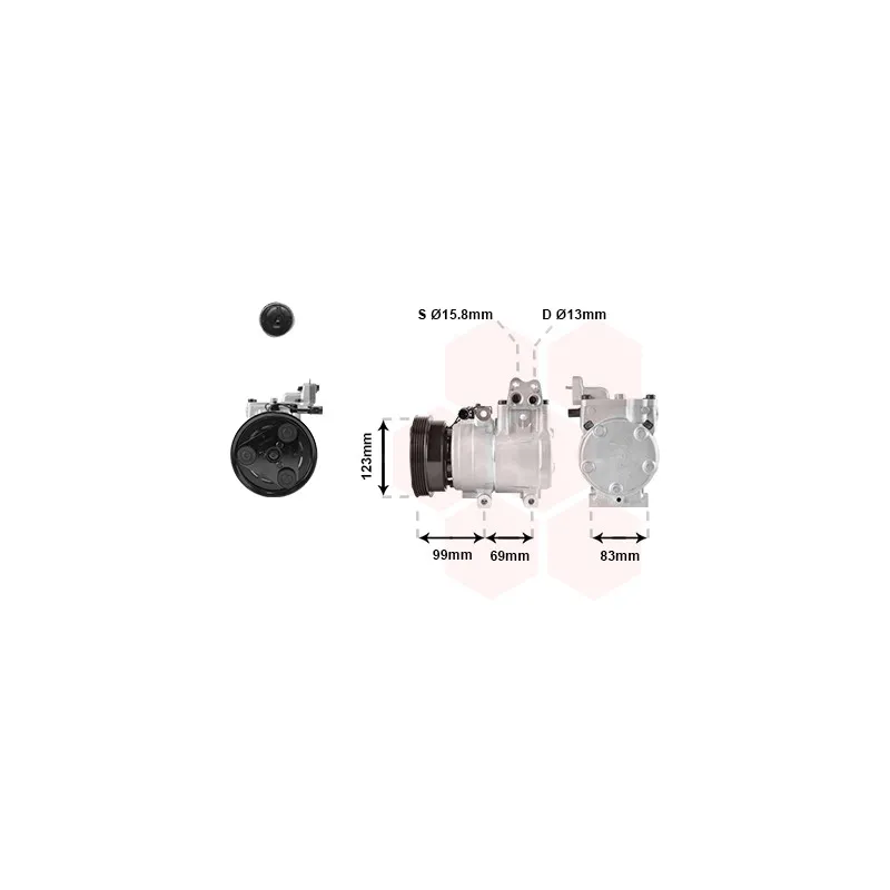 Compresseur, climatisation VAN WEZEL 8200K221
