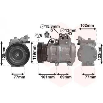 Compresseur, climatisation VAN WEZEL 8200K222