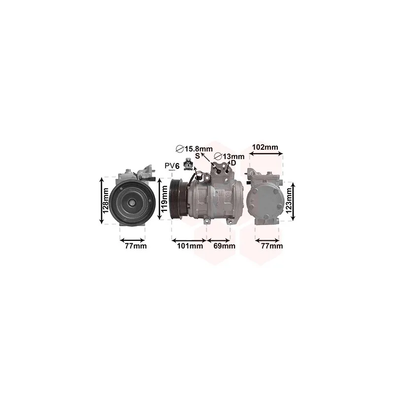 Compresseur, climatisation VAN WEZEL 8200K222