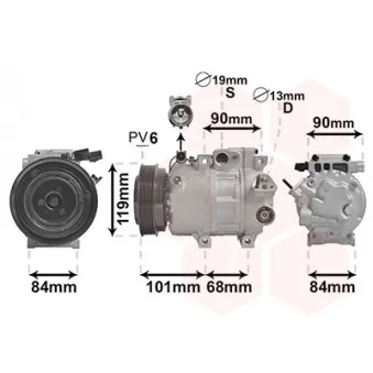 Compresseur, climatisation VAN WEZEL 8200K237