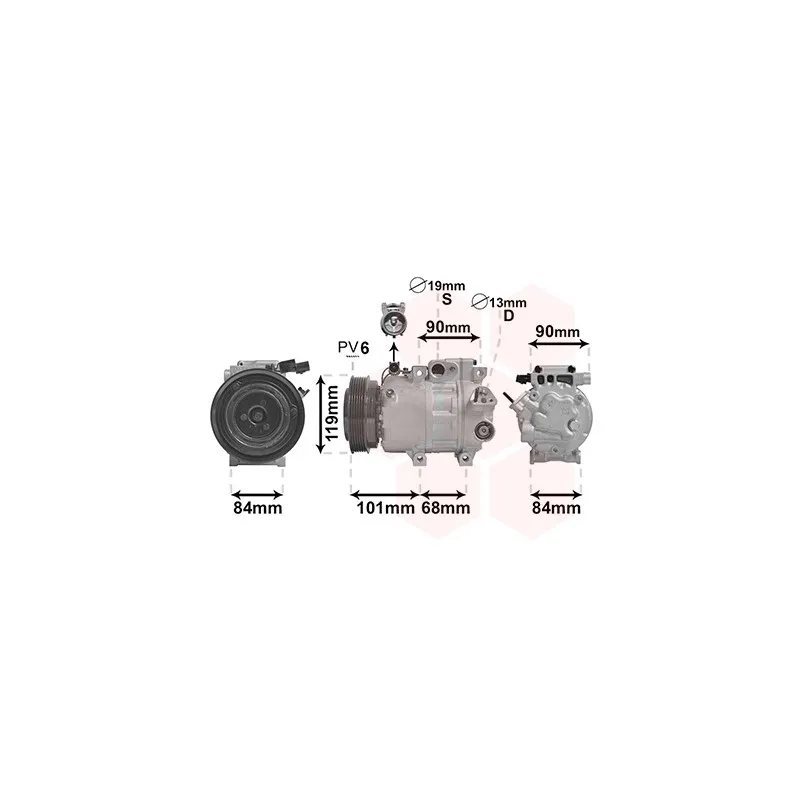 Compresseur, climatisation VAN WEZEL 8200K237