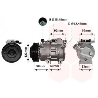 Compresseur, climatisation VAN WEZEL 8200K239
