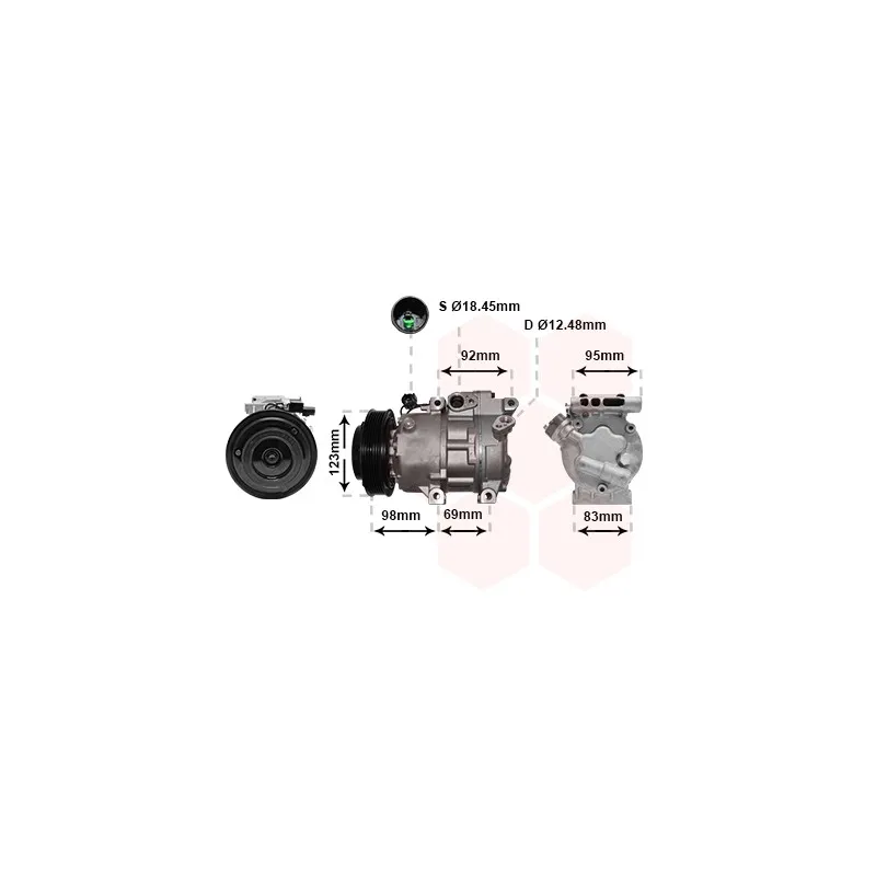 Compresseur, climatisation VAN WEZEL 8200K239