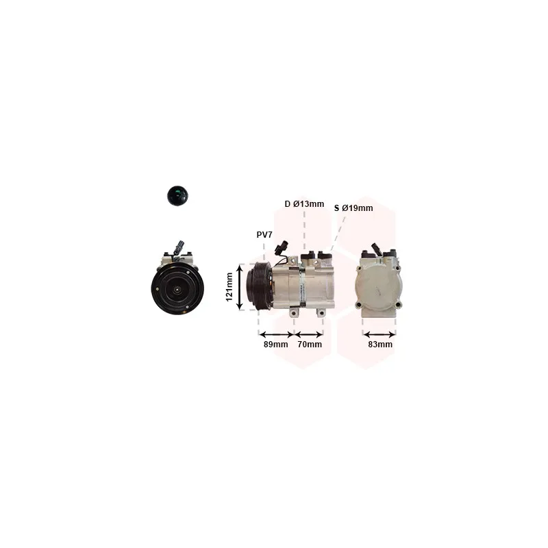 Compresseur, climatisation VAN WEZEL 8200K257