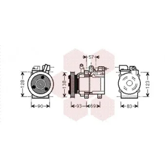Compresseur, climatisation VAN WEZEL 8200K259