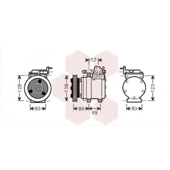 Compresseur, climatisation VAN WEZEL 8200K260