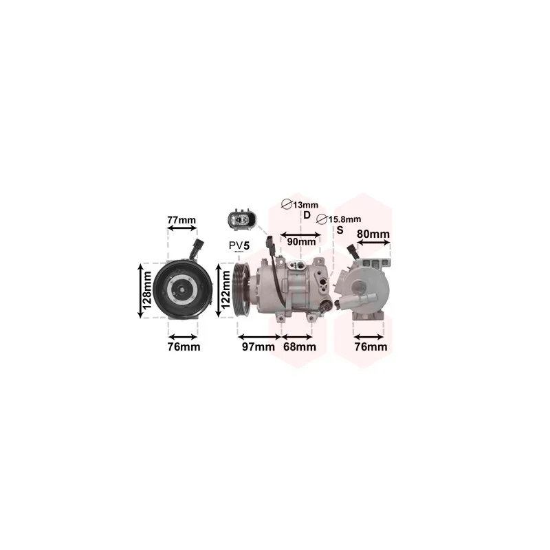 Compresseur, climatisation VAN WEZEL 8200K273