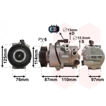 Compresseur, climatisation VAN WEZEL 8200K301