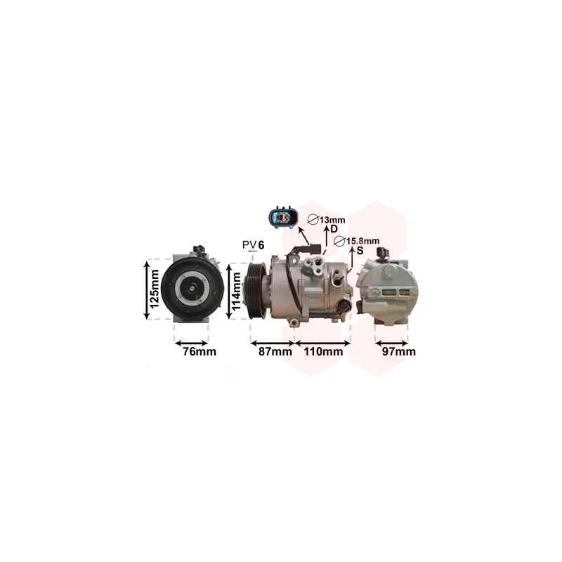 Compresseur, climatisation VAN WEZEL 8200K301